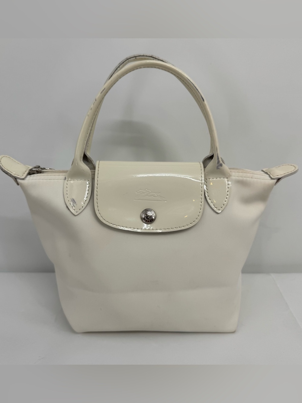 Longchamp Le Pliage Mini Hand Bag Off White